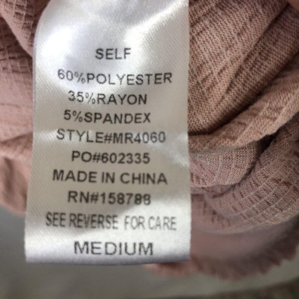 Mable Dress Women M Pink Crinkle Trapeze Boho 3/4 Balloon Sleeve Babydoll Y2K - Picture 6 of 16